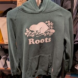 Roots Green Kids Hoodie with Logo